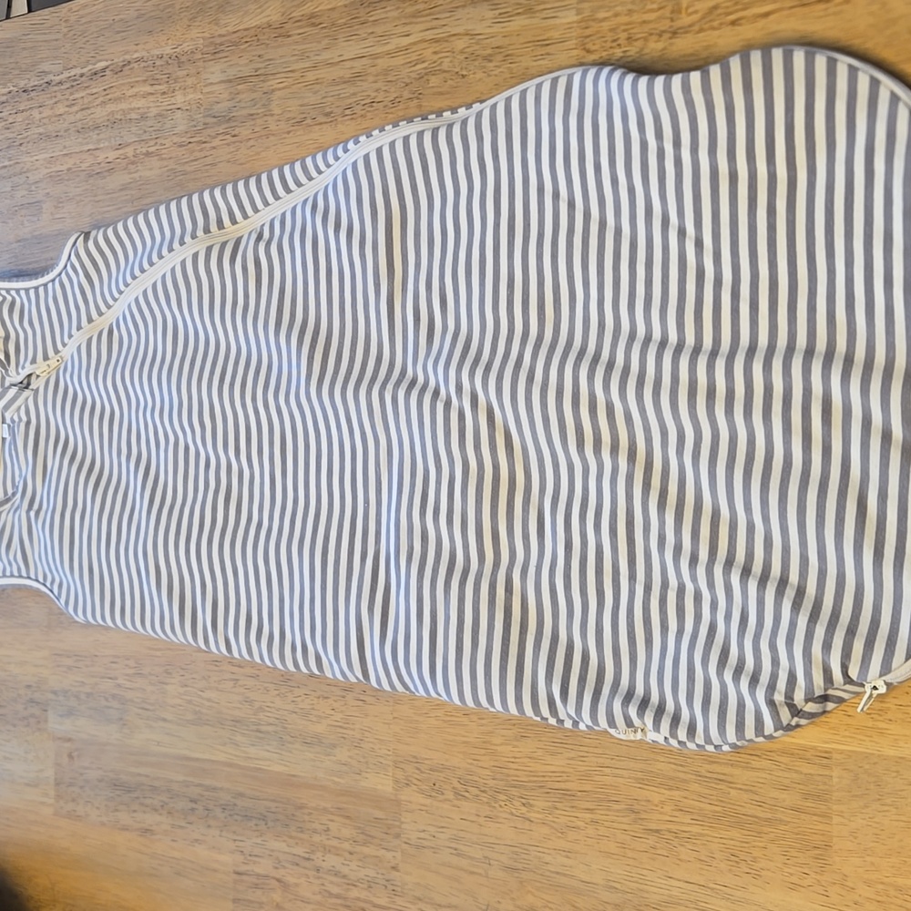 Gray and white stripe Quincy Mae Sleep sack